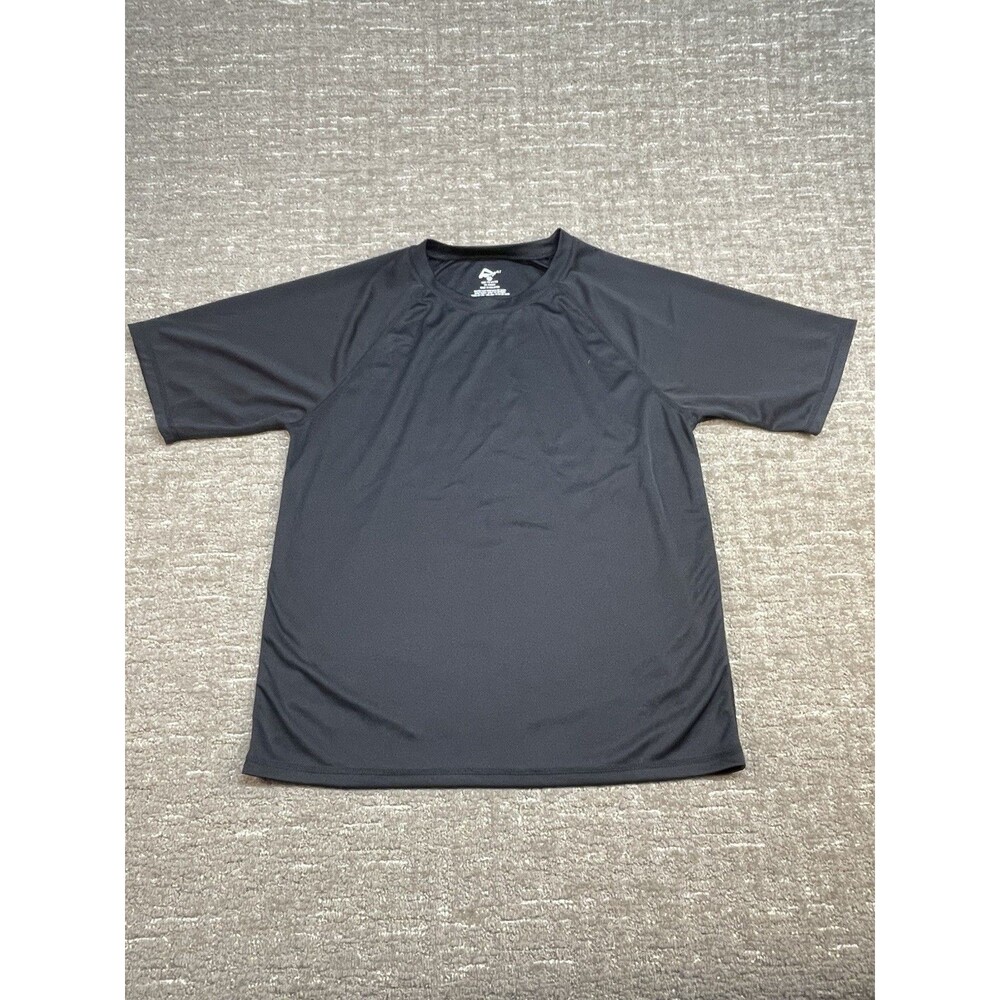 Men’s M Medium Black Rash Guard Okanu Surf Short Sleeve Swim